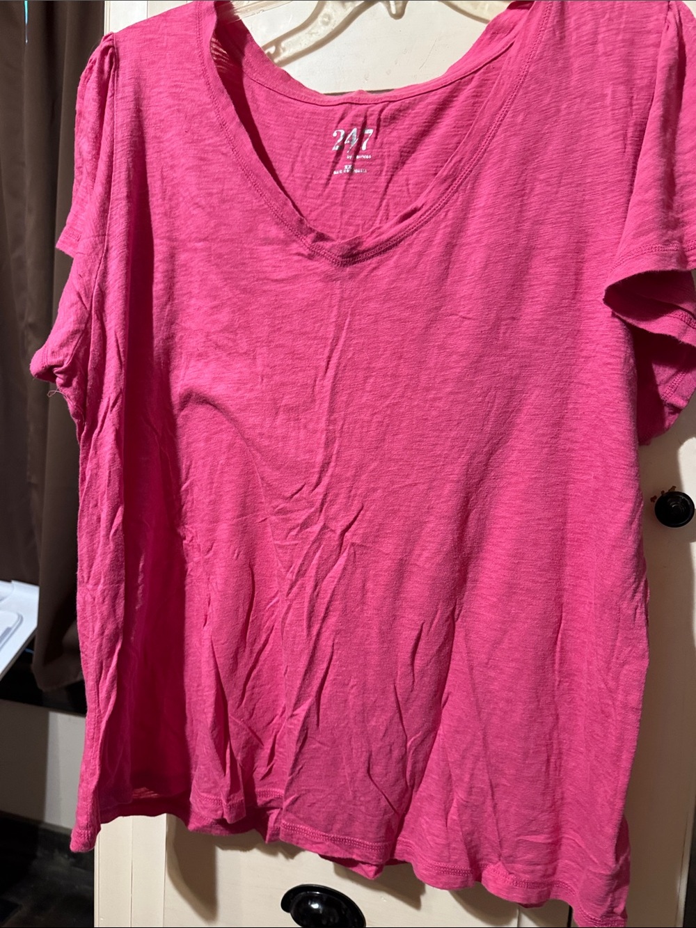 Maurices Hot Pink Scoop Neck Short Sleeve Tee